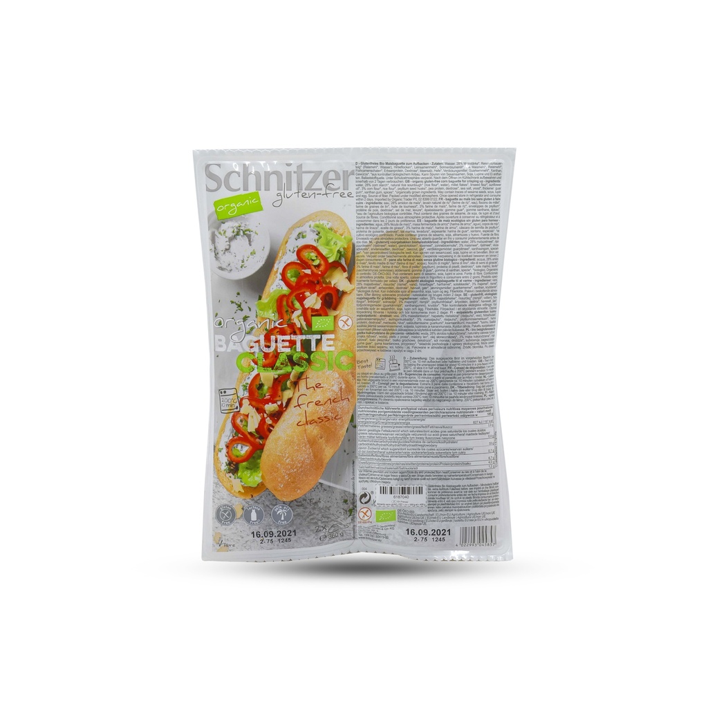 Schnitzer Gluten Free Organic Baguette Classic 360g