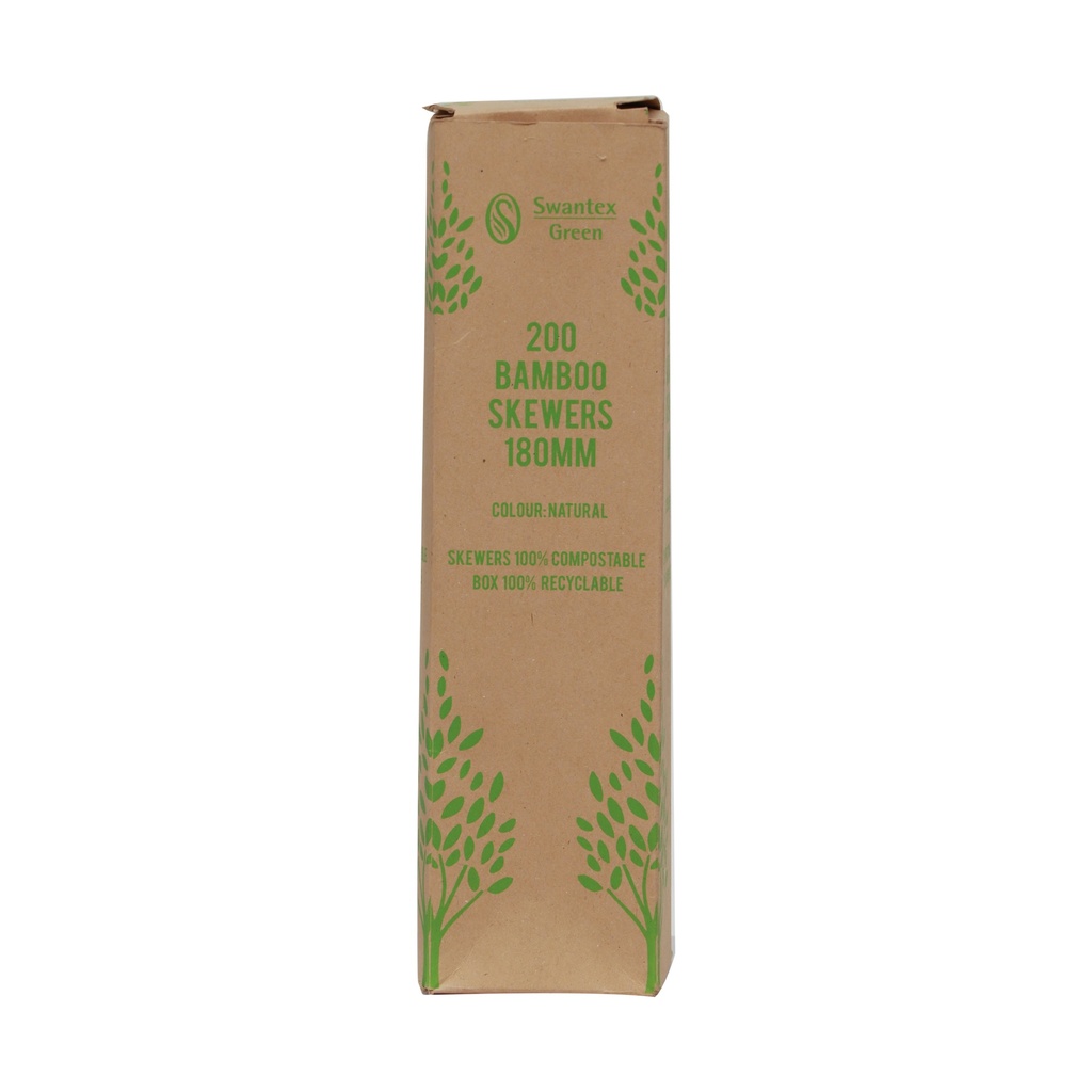 SWANTEX GREEN BAMBOO SKEWERS 7" 200'S