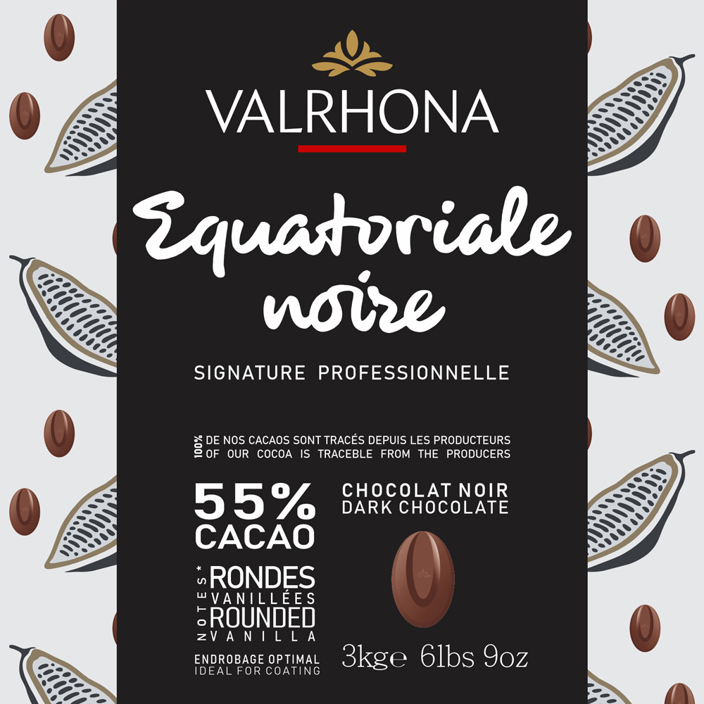 Valrhona Equatoriale Noire 55% Dark Chocolate 3kg Bag
