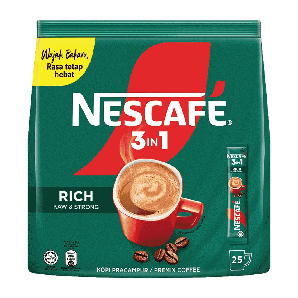 Nescafe 3In1 Rich Premix Coffee 18g 25'S