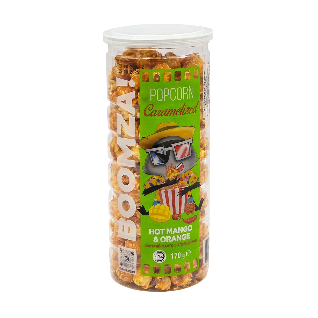 Boomza Caramelized Popcorn Hot Mango & Orange 170g
