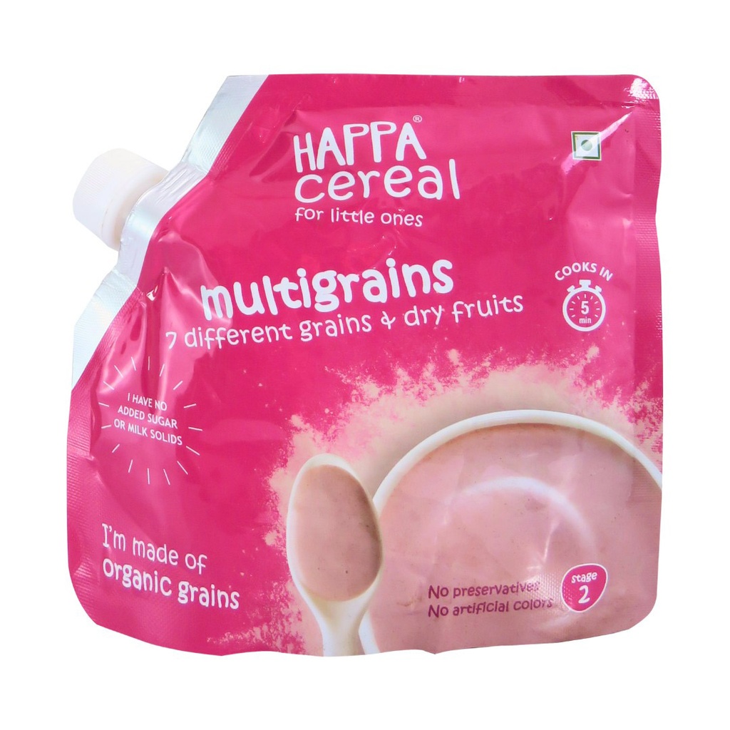 HAPPA ORGANIC CEREAL MULTIGRAINS 7 DIFFERENT GRAINS + DRY FRUITS 200G