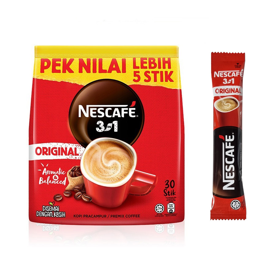 NESCAFE 3IN1 ORIGINAL PREMIX COFFEE 18G 25's