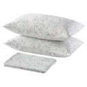 IKEA ASKLÖNN FLAT SHEET 240X260CM, 2 PILLOWCASE 50X80CM, CHERRY BLOSSOM BRANCH/GREEN/WHITE