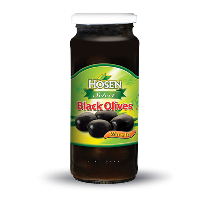 Hosen Whole Black Olives 350g