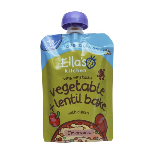ELLA'S KITCHEN ORGANIC VEGETABLE & LENTIL BAKE PUREE 7+ MONTHS 130G