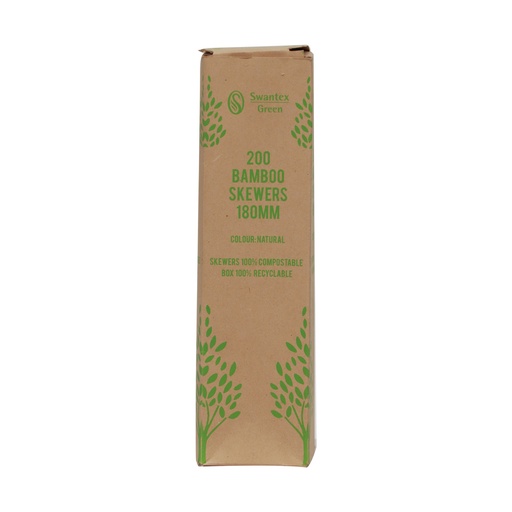 SWANTEX GREEN BAMBOO SKEWERS 7" 200'S