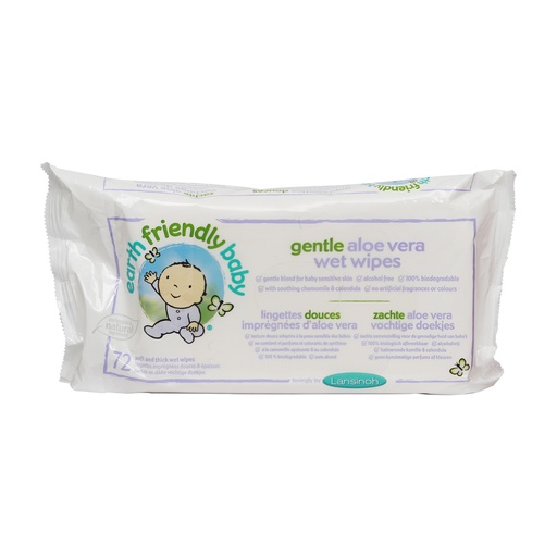 EARTH FRIENDLY BABY GENTLE ALOE VERA 72 BABY WIPES