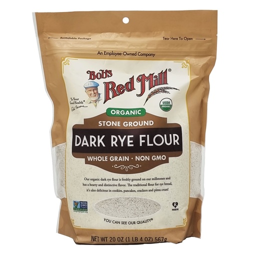 BOB'S RED MILL STONE GROUND ORGANIC DARK RYE FLOUR 567G