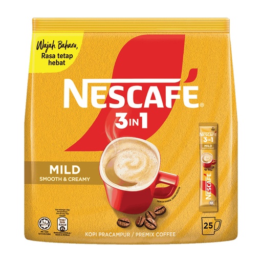 NESCAFE 3IN1 MILD PREMIX COFFEE 18G 25's