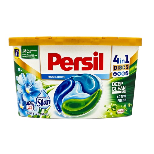 [9000101372786] PERSIL 4IN1 LAUNDRY DISCS TUB FRESH ACTIVE DEEP CLEAN+ 11'S 275G