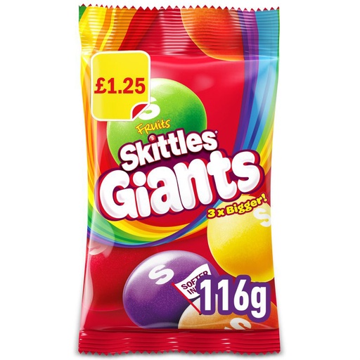 SKITTLES GIANTS FRUITS VEGAN TREATS 116G