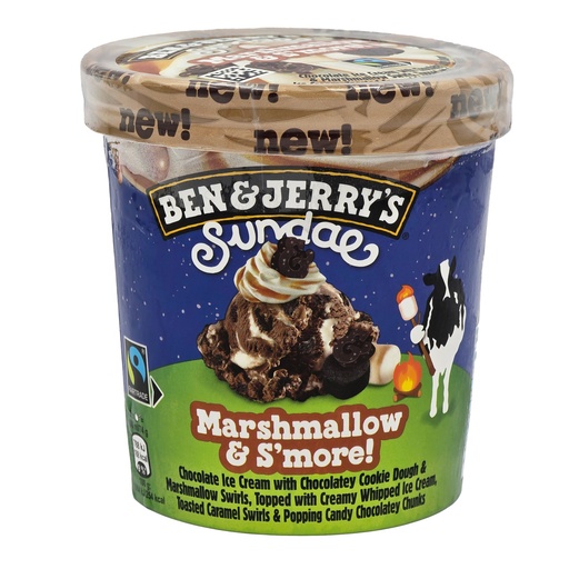 BEN & JERRYS MARSHMALLOW & SMORE 465ML