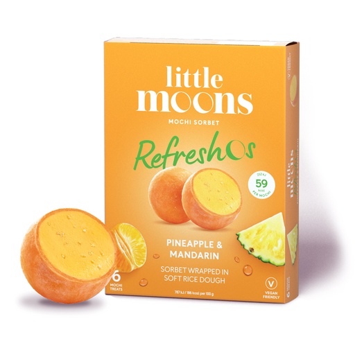 LITTLE MOONS MOCHI ICE CREAM PINEAPPLE & MANDARIN 6'S 192G