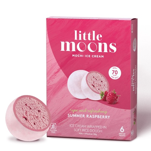 LITTLE MOONS MOCHI ICE CREAM SUMMER RASPBERRY 6'S 192G