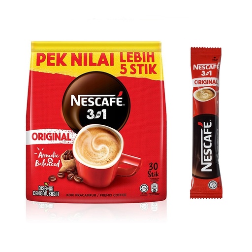 NESCAFE 3IN1 ORIGINAL PREMIX COFFEE 18G 25's