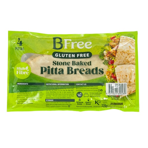BFREE GLUTEN FREE STONE BAKED 4 PITTA BREAD 220G