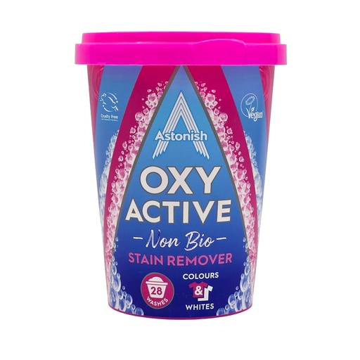 ASTONISH OXY ACTIVE NON BIO COLOUR & WHITE STAIN REMOVER 625G