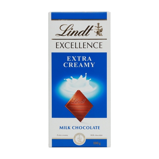 LINDT EXCELLENCE EXTRA CREAMY MILK CHOCOLATE 100G